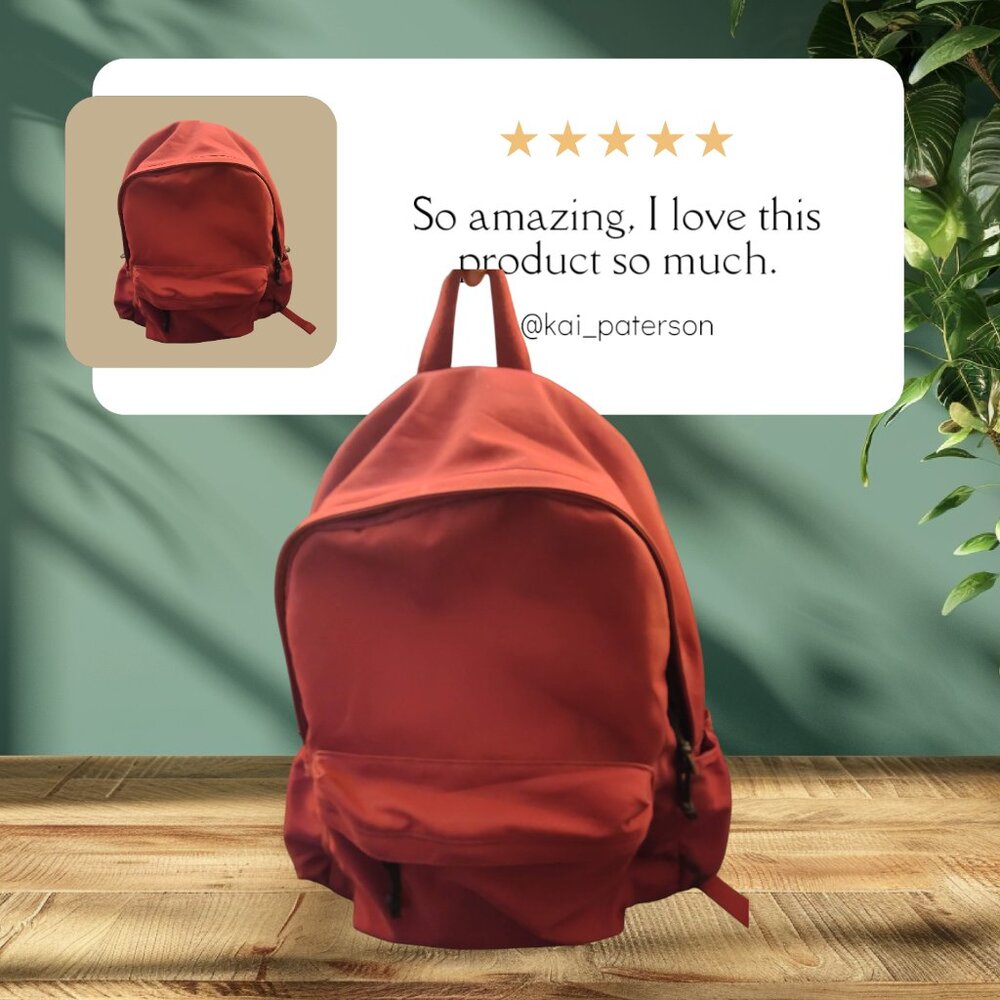 Velour backpack Dark Red